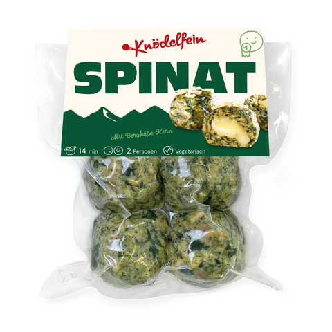 4 Spinat-Knödel mit Bergkäsekern