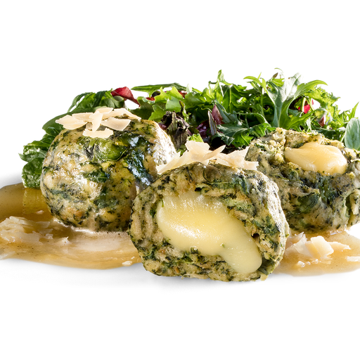 20 Spinat-Knödel mit Bergkäsekern